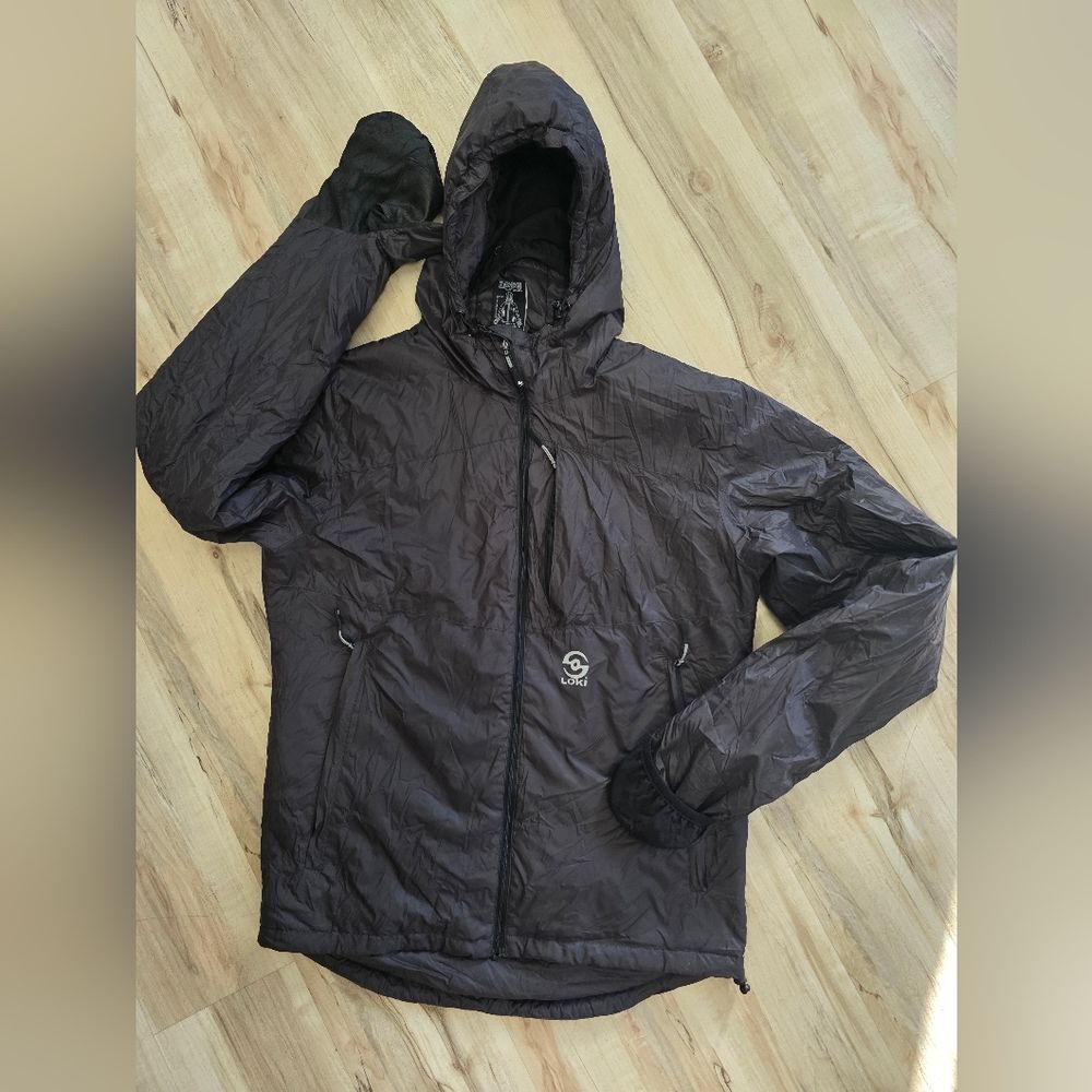 Loki Black Men's Canyon Puffy Puffer Lightweight All In One Jacket M